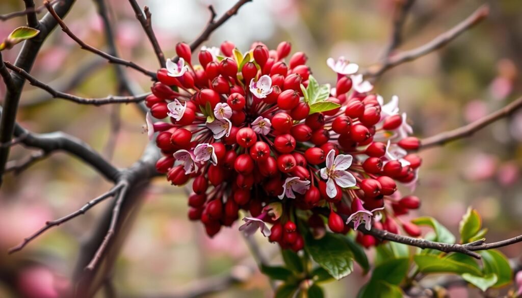 Seidelbast mit Beeren