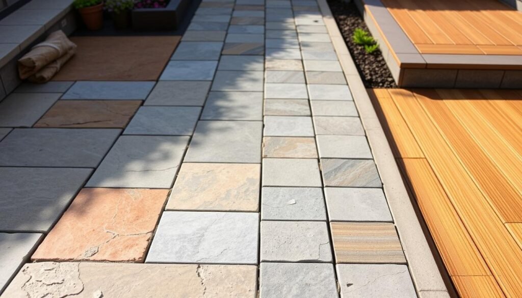 Vergleich von Terrassenplatten Materialien