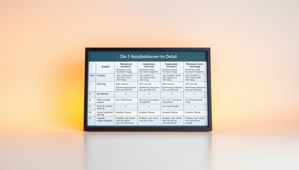 Nassabriebklassen Vergleichstabelle