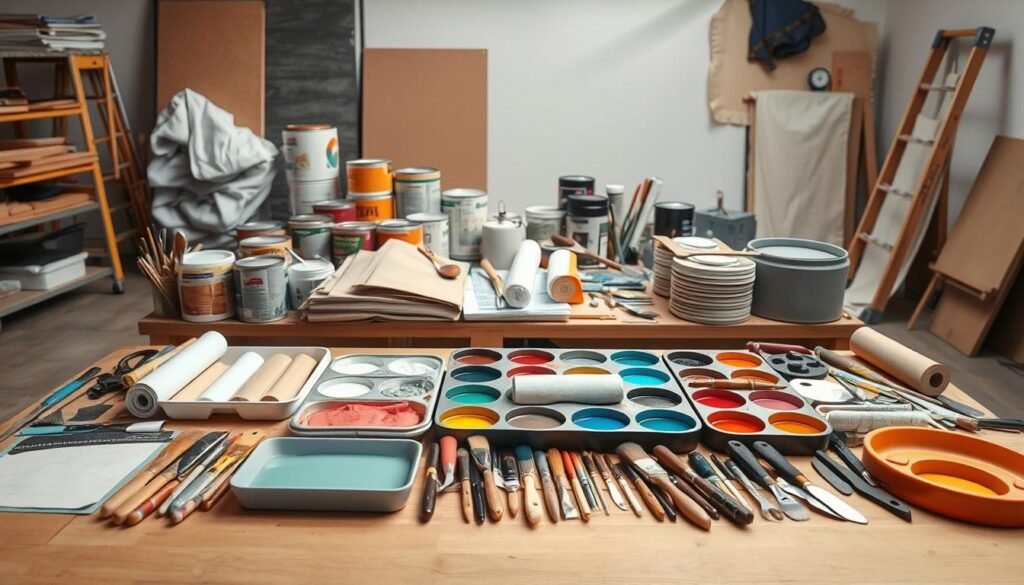 Materialien und Werkzeuge zum Streichen Materialien und Werkzeuge zum Streichen