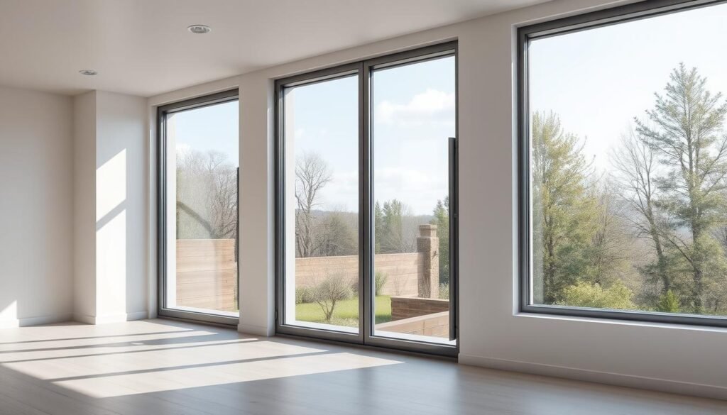 Modernes Design von Kunststoff-Alu-Fenstern