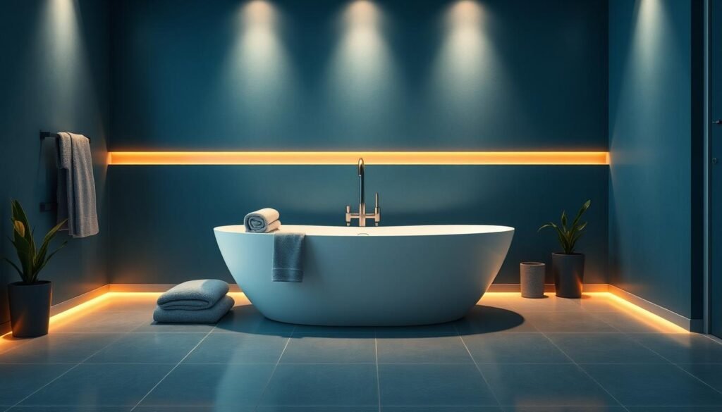 Petrol im Badezimmer